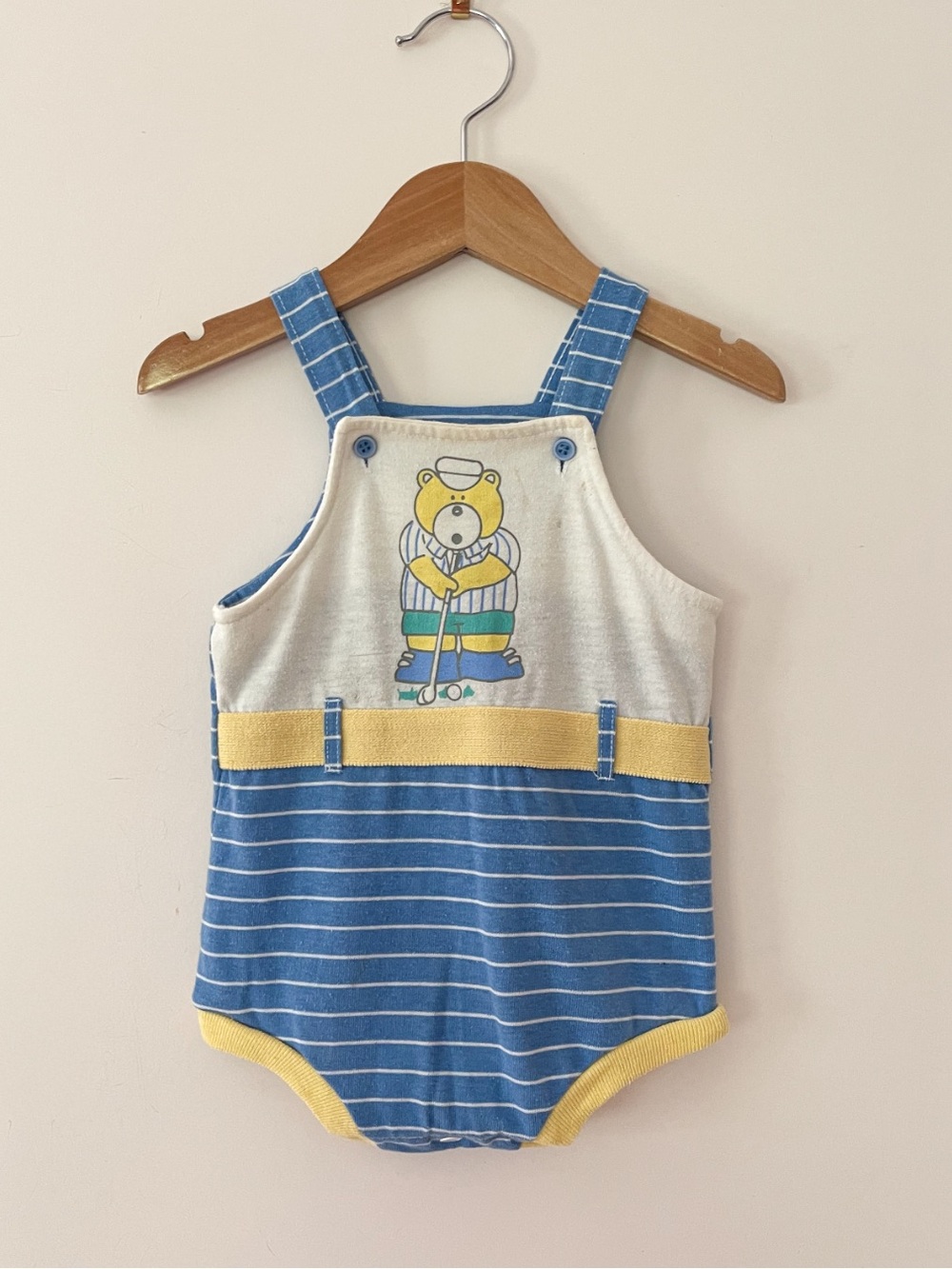 VINTAGE Boys Pastel Golf Theme Summer Romper Bubble